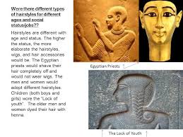 During the old kingdom, men and women alike kept their hair. Ancient Egyptian Hairstyles Were There Different Types Of Hairstyles For Different Ages And Social Status Jobs Hairstyles Are Different With Age And Ppt Download