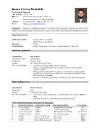 Targeting your new teacher resume and application letter to target your first teaching position is important. Waqas Younas Bandukda Professional Resume Date Of Birth 26