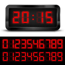 Numbers and letters set for a digital watch and other electronic devices. Digital Clock Font Photos Royalty Free Images Graphics Vectors Videos Adobe Stock