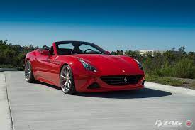 The black powder coated wheels give this ferrari the aggressive look it deserves. Lowered Convertible Ferrari California Rocking A Set Of Vossen Rims Carid Com Gallery