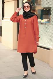 Nayla Collection Dugmeli Kiremit Tesettur Tunik 5695krmt Tesetturisland Com Tesettur Tunik Modelleri 2020 Tunik Moda Stilleri Islami Moda