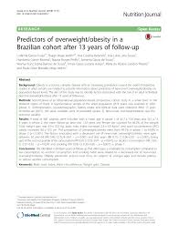 Pdf Predictors Of Overweight Obesity In A Brazilian Cohort After 13 Years Of Follow Up