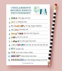 Children S Books Emoji Pictionary Baby Shower Game Etsy Baby Shower Book Storybook Baby Shower Baby Shower Games