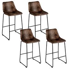 set of 4 bar stool faux suede
