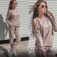 A crocheted sweater will be more light and airy, perfect for sunny days, and it'll be bound to add flair to whatever outfit it accompanies. Outfits Women S Tracksuit Knitted Suits 2 Piece Set Off Shoulder Sequined Beading Knit Sweater And Pants Suit Set 2019 Clothing Buy At The Price Of 28 66 In Aliexpress Com Imall Com