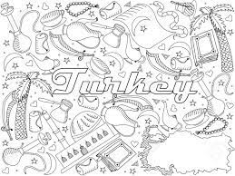 Turquie A Colorier Livre Ligne Art Design Illustration Vectorielle Separez Les Objets Elements De Conception Doodle Dessines A La Main Clip Art Libres De Droits Vecteurs Et Illustration Image 67956529