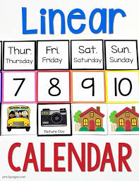 Linear Calendar Kit Preschool Calendar Preschool Calendar