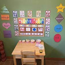 Cute Homeschool Room Idea For Preschool I Like The Desk And Chair It S A Pretty Color Preschool Homeschool Room Toddler Homeschool Homeschool Kindergarten