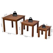 Tall and its rectangular 20 in. Outsunny 3 Piece Nesting Side Table Acacia Wood Teak Walmart Com Walmart Com