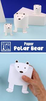 Printable Polar Bear Paper Craft Animal Crafts For Kids Winter Crafts For Kids Bear Crafts