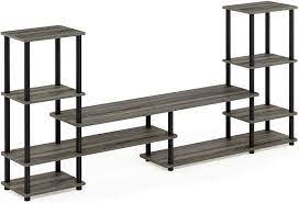 It was still in the box. Furinno Turn N Tube Grand Entertainment Center French Oak Grey Black 14146gyw Bk Amazon De Kuche Haushalt