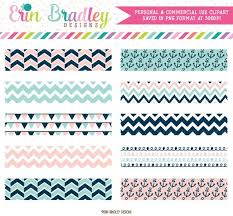 Nautical Digital Washi Tape Clipart In Pink Blue With Etsy In 2020 Washi Tape Clip Art Washi