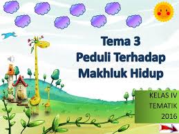 Rangkuman materi kelas 4 tema 1 indahnya kebersamaan. Tema 3 Peduli Terhadap Makhluk Hidup Ppt Download
