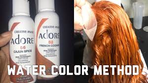 Adore semi permanent hair color 130 blue black 4 oz. Dying Hair Orange Using The Water Color Method Youtube
