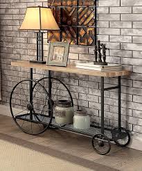 Turenel Industrial Wood Console Table Gorgeous Console Table With An Industrial Moderrn Industrial Console Tables Industrial Sofa Table Industrial Livingroom