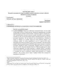 TezÄƒ De Doctorat Dinamica Consumului De Droguri Si Politicile