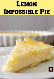 This impossibly easy coconut pie is legendary among the bisquick™ community. Lemon Impossible Pie Lovefoodies
