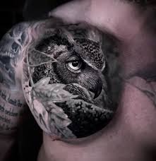 Owl Tattoo Eule Tattoo Schwarze Und Graue Tattoos Eulen Tatowierungen Tatowierungen