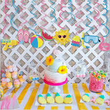 With our summer party decorations, tableware, custom invitations and banners, and party favors, you'll create a complete pool, ocean, or beach themed party at an affordable price. Buy 30ct Pool Party Hanging Swirl Decorations Hawaiian Party Beach Party Luau Party Summer Fun Water Party For Girls Boys Kids Sunny Day Home Classroom Baby Shower Online In Vietnam B07s5z1xq3