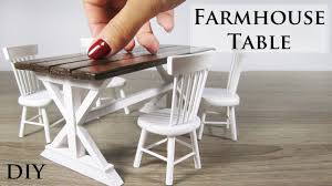 Miniature Diy Farmhouse Table Youtube Diy Barbie Furniture Diy Dollhouse Furniture Diy Farmhouse Table