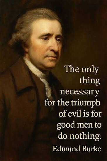 Edmund Burke quote on the triumph of evil