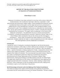 Pdf History Of The Malaysian Constitutions An Exposition Of Fundamental Elements