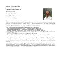 Subject was incorporated on 05 september 2000 in malaysia under the name mns systems (msc) sdn. Nominee For Mns President Tan Sri Dr Salleh Mohd Nor