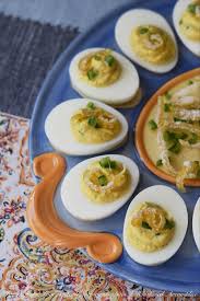 Candied Lemon Zest And Finely Chopped Jalapenos Turn Ordinary Deviled Eggs Into Something Quite Extraordinary W Deviled Eggs Candied Lemon Zest Candied Lemons