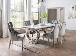 Classy Sophisticated And Elegant The Selene Marble Is A Beautiful Range That Brings A Touch Luxury Chrome Dining Table Dining Room Furniture Sets Marble Dining