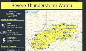 Sva) is a severe weather watch product issued by regional offices of weather forecasting agencies throughout the world when meteorological conditions. Most Of Wv Under Severe Thunderstorm Watch Through Late Friday Wv Metronews