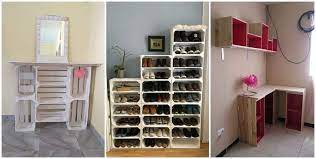 بالصور استخدام صناديق الخشب كأثاث للمنزل home decor shoe rack home