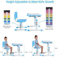 My 4.5 year old was thrilled to get his own big boy desk. Tarkan Height Adjustable Kids Desk Chair Set Children Study Table With Storage Workstation For 3 15 Years Old Blue Tarkan Labs