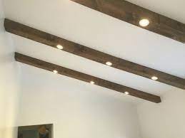 It will communicate with a new window. Faux Wood Beams With Recessed Lights Ceiling Beams Living Room Rustic Lighting Bedroom Faux Ceiling Beams