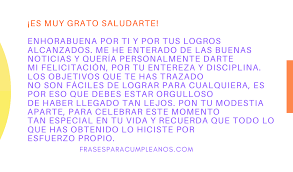 Carta De Felicitaciones Por Los Logros Obtenidos Frasescumple