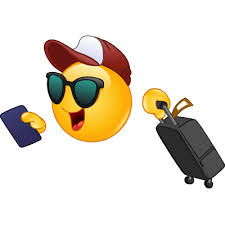 Traveling Smiley Funny Emoticons Emoji Symbols Smiley Emoji