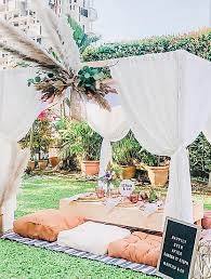 Boho Picnic Set Up Marriage Proposal Boho Picnic Picnic Decorations Picnic Set