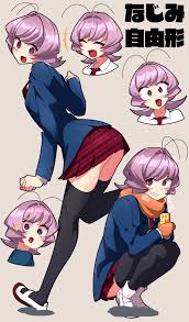 lecca aisu, osana najimi (komi-san wa komyushou desu), komi-san wa  komyushou desu, commentary request, highres, 1other, androgynous, blush,  gloves, itan private high school uniform, looking at viewer, multiple  expressions, multiple views, other