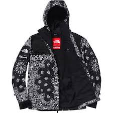 Black And Yellow Bandana Jacket Supreme X North Face Bandana Jacket Black Jackets North Face Jacket Bandana