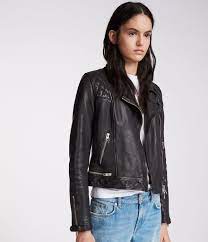 Womens Conroy Leather Biker Jacket Ink Image 4 Fashion Mode Veste En Cuir Veste