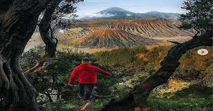 Lukisan ini adalah lukisan gunung dan sawah yang sangat elok. Menikmati Gunung Bromo Yang Mirip Lukisan Kaldera Pasirnya Indah