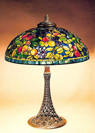 Tulip Table Lamp Tiffany 1900 1910 Postcard Vitray Lamba Mozaik