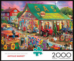 We are making a diy puzzle piece today. Antique Market 2000 Piece Jigsaw Puzzle Buffalo Games