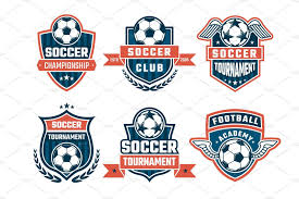 Different Logos For Football Club Vector Labels Set Football Logo Design Soccer Logo Football Club
