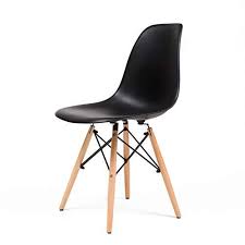 Ochs Modern Dining Plastic Chair With Eiffel Retro Wooden Legs Office Kitchen Lounge Bedroom Designer Chair Amazon Co Modern Dining Dining Chairs Chair Design