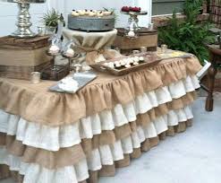 Ruffled Burlap Tablecloths Table Decor French Country Prairie Etsy Burlap Tablecloth Ruffled Tablecloth Table Decorations
