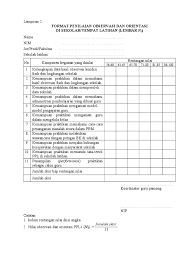Sarana ada tidak ada 1 kantor lpp 2 program kerja 3 visi misi 4 daftar pegawai catatan: Format Penilaian Ppl
