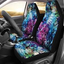 Tie Dye Car Seat Covers Bright Rainbow Colors Universal Fit For Bucket Seats Microfiber Fabric With Vibrant Print Boho Hippie Grunge In 2020 Seat Covers Carseat Cover Hippie Boho