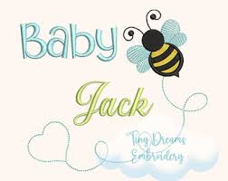 Baby Bee Digital Machine Embroidery Design Monogram Baby Girl Boy Custom  Monogram Embroidery Design Baby Bee Personalized Girl Name Design