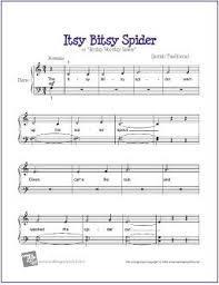 Itsy Bitsy Spider Free Beginner Piano Sheet Music Sheet Music Printable Sheet Music Beginner Piano Music