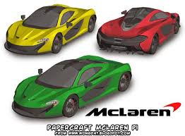 Papercraft Mclaren P1 Supercar In Different Colours Paper Car Mclaren P1 Free Paper Models